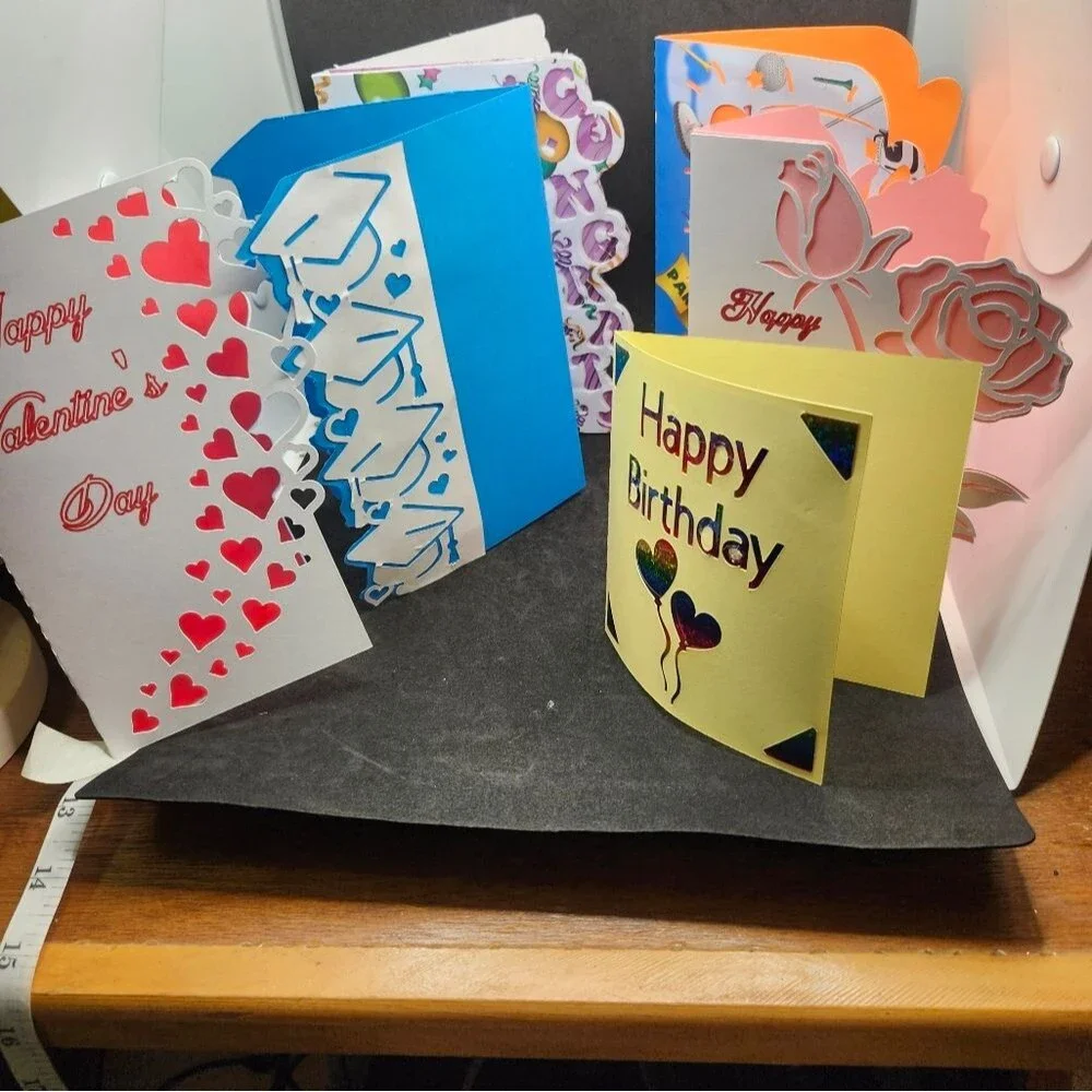 Hand Crafted Colorful All Occasoin Cards Set of 12